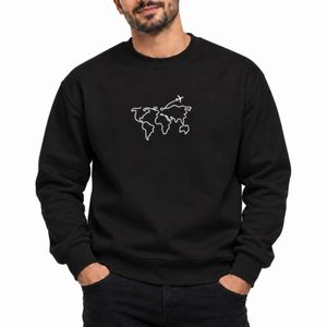 سویشرت مردانه مدل دورس پنبه با گلدوزی سفر