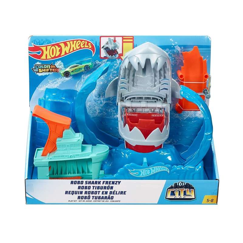 کیت ماشین بازی هات ویلز مدل Robo Shark Frenzy کد GJL12