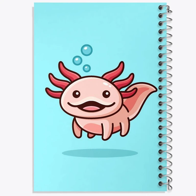 دفتر نقاشی 50 برگ خندالو مدل حیوانات آبزی ماهی اکسولوتل کد 28155