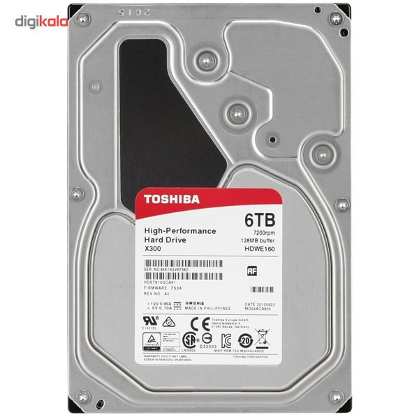 هارددیسک اینترنال توشیبا سری X300 مدل HDWE160EZSTA ظرفیت 6 ترابایت