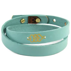 Mancho BFG063 Leather and Gold Bracelet
