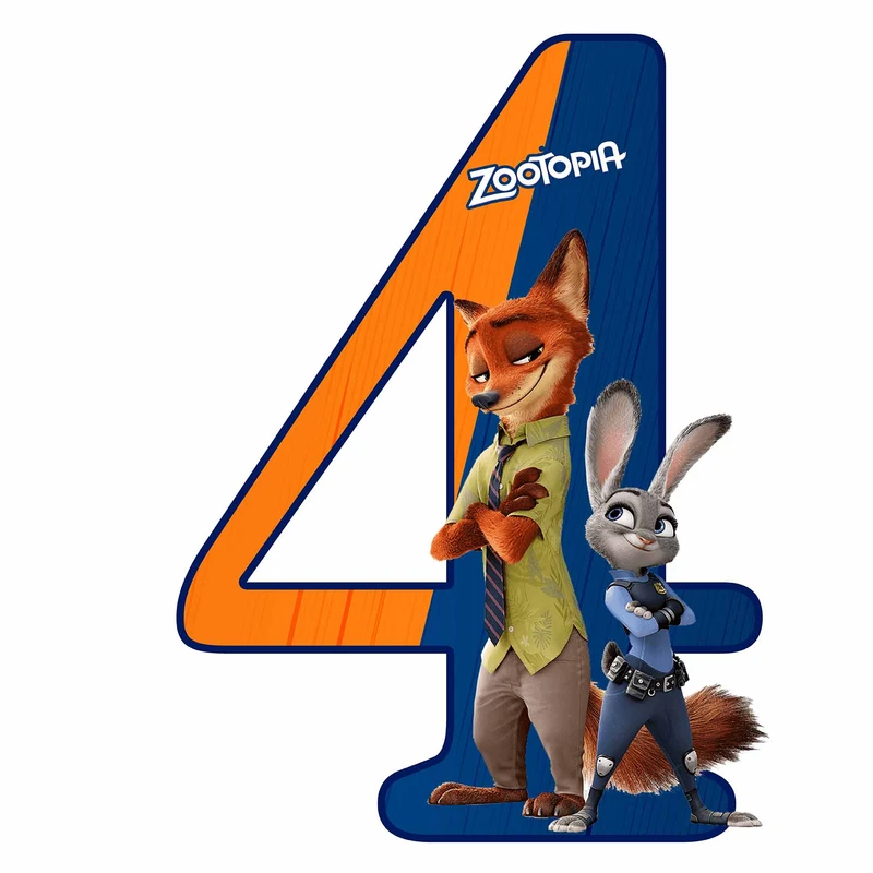 استند رومیزی مدل عدد 4 طرح زوتوپیا کد 1597