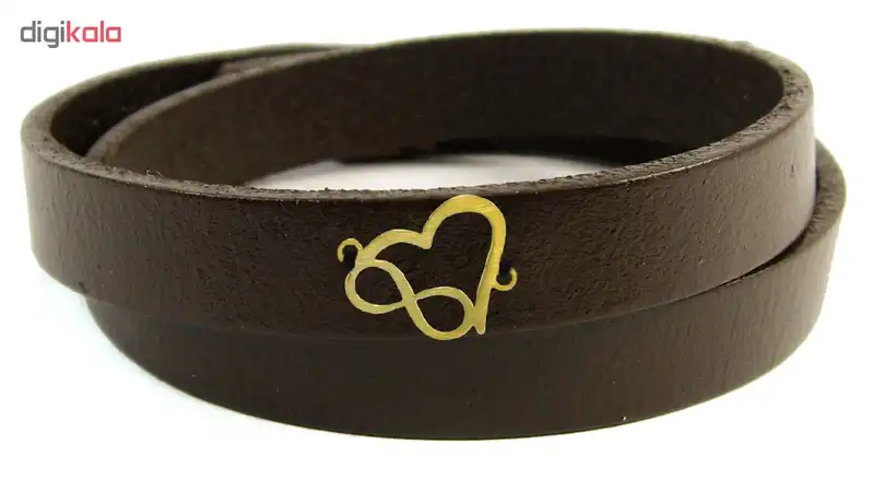 دستبند چرم و طلا 18عیار مانچو مدل bfg069