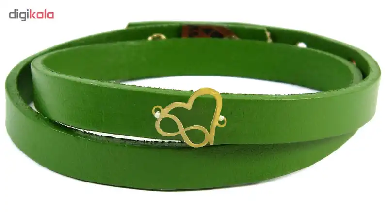 دستبند چرم و طلا 18عیار مانچو مدل bfg071