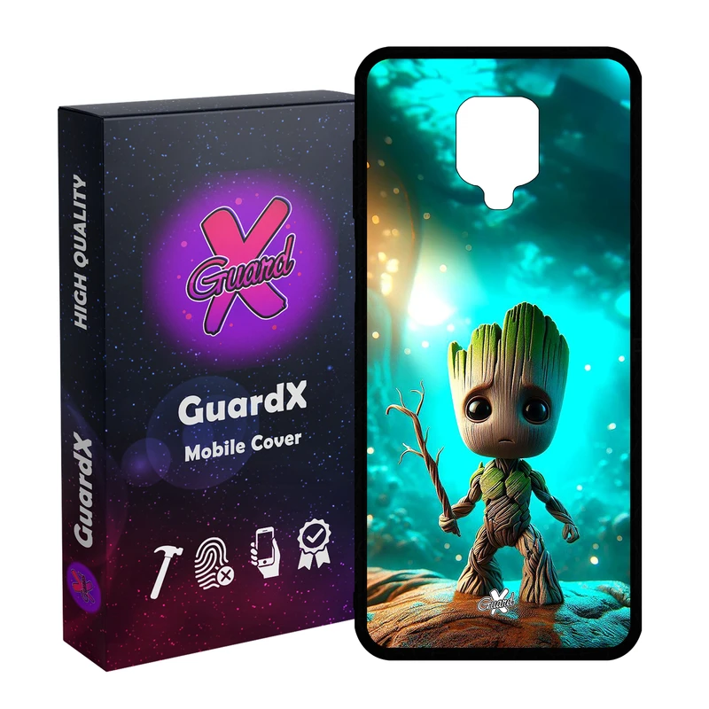 کاور گارد ایکس طرح گروت مدل Glass10698 مناسب برای گوشی موبایل شیائومی Redmi Note9 Pro/Note 9 Pro Max/Redmi Note 9S/MI Poco M2 Pro