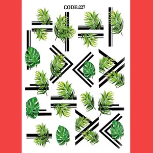 استیکر طراحی ناخن مدل برگ سبز هاوایی کد C227