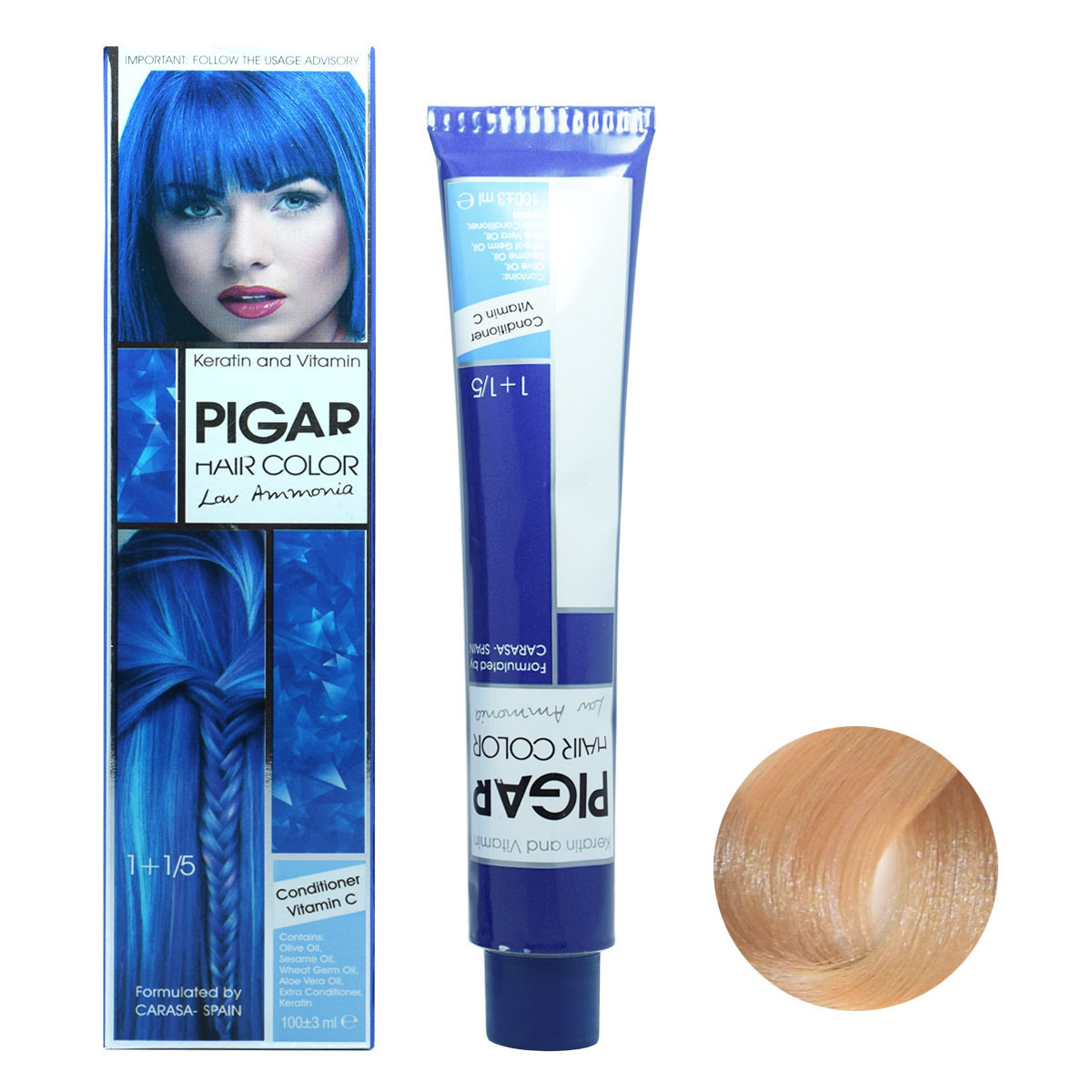 رنگ مو پیگار شماره PF.6 حجم 100 میلی لیتر رنگ کنفی حصیری