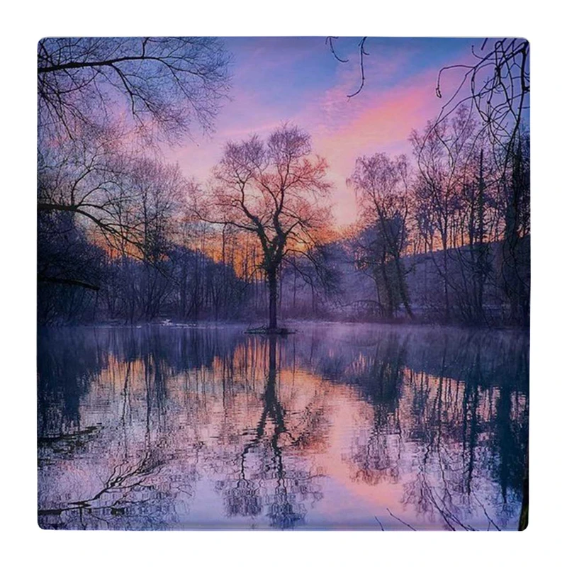  زیر لیوانی  طرح دریاچه و درخت ها کد    4862677_3807