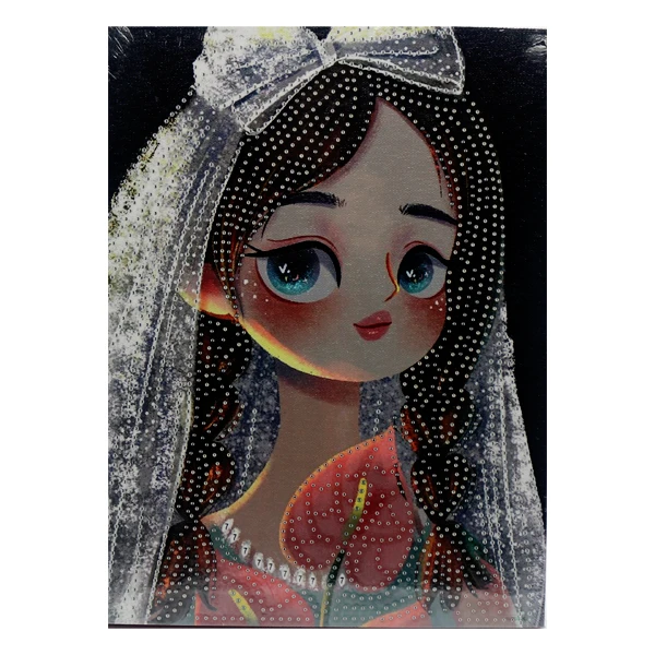 بازی آموزشی رنگ آمیزی مدل تابلو نقاشی الماسی 23*30 طرح دختر