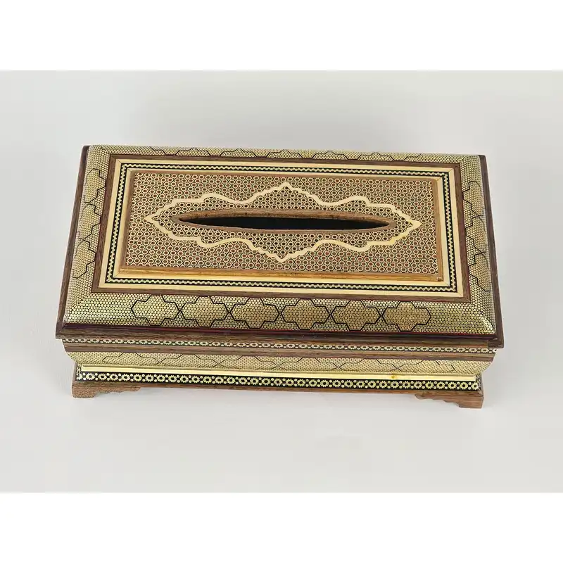 ست جعبه کارد و چنگال و جعبه دستمال کاغذی خاتم کاری کد 212