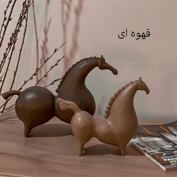 مجسمه مدل اسب مینیمال مجموعه دو عددی