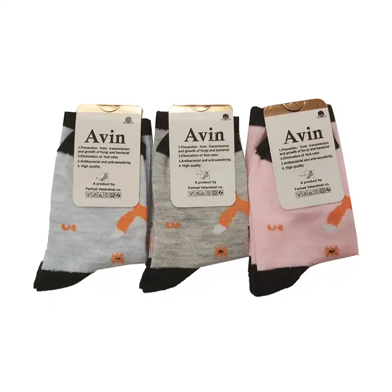 جوراب ساق بلند دخترانه مدل روباه کد 3 مجموعه 3 عددی