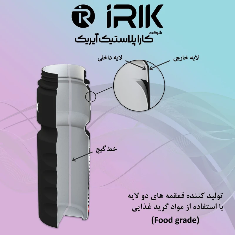 عکس شماره 3 : قمقمه دوچرخه مدل بدون درپوش دولایه گنجایش 0.75 لیتر