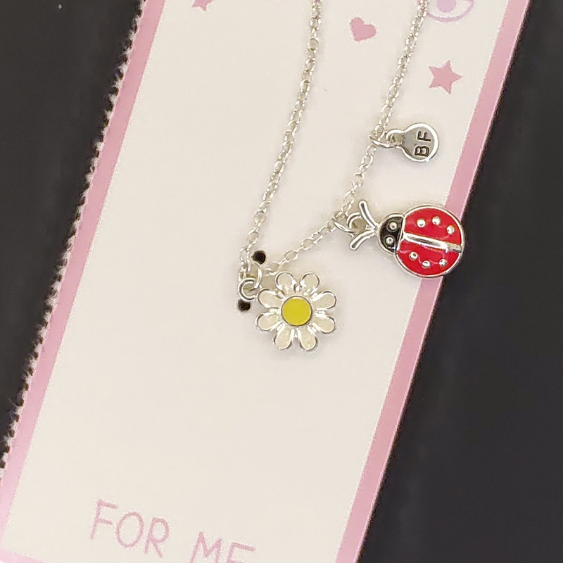 گردنبند دخترانه مدل کفشدوزک