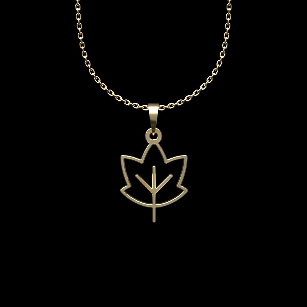 گردنبند طلا 18 عیار زنانه مدوپد مدل برگ کد L2-1-1300 -  - 1