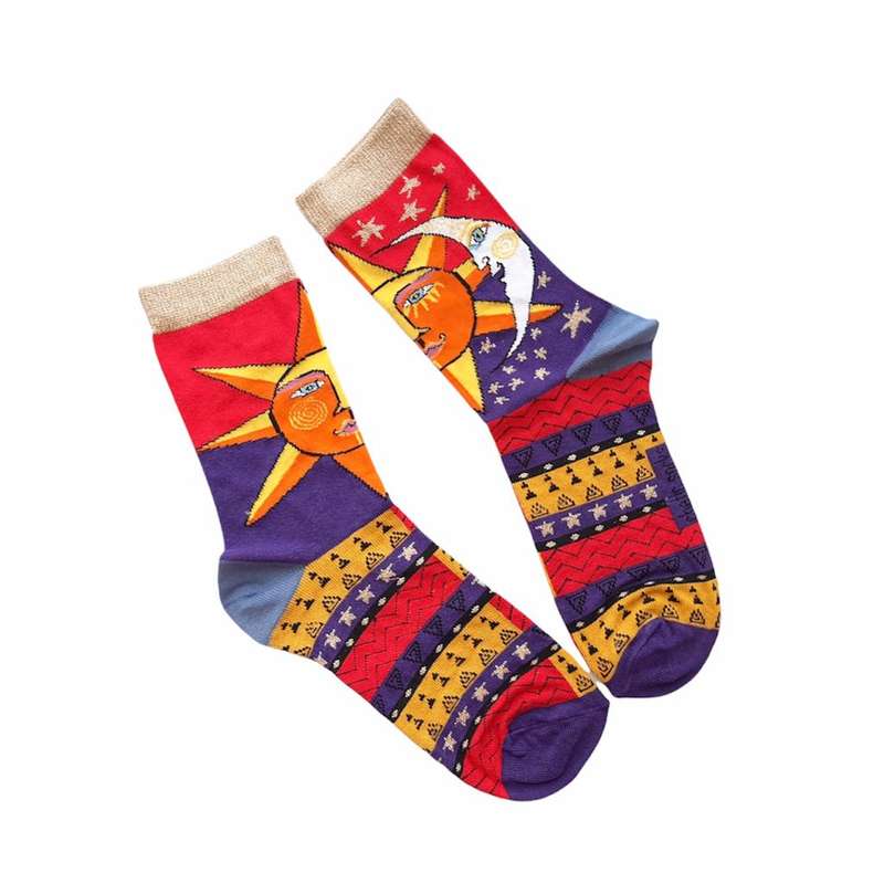 جوراب دخترانه چتيک مدل خورشيد و ماه