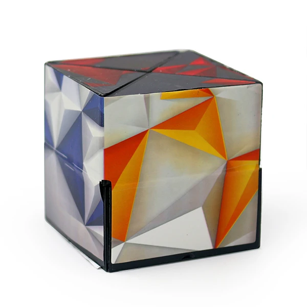مکعب روبیک مدل  مربعی تاشو بی نهایت طرح شیشه های رنگی 