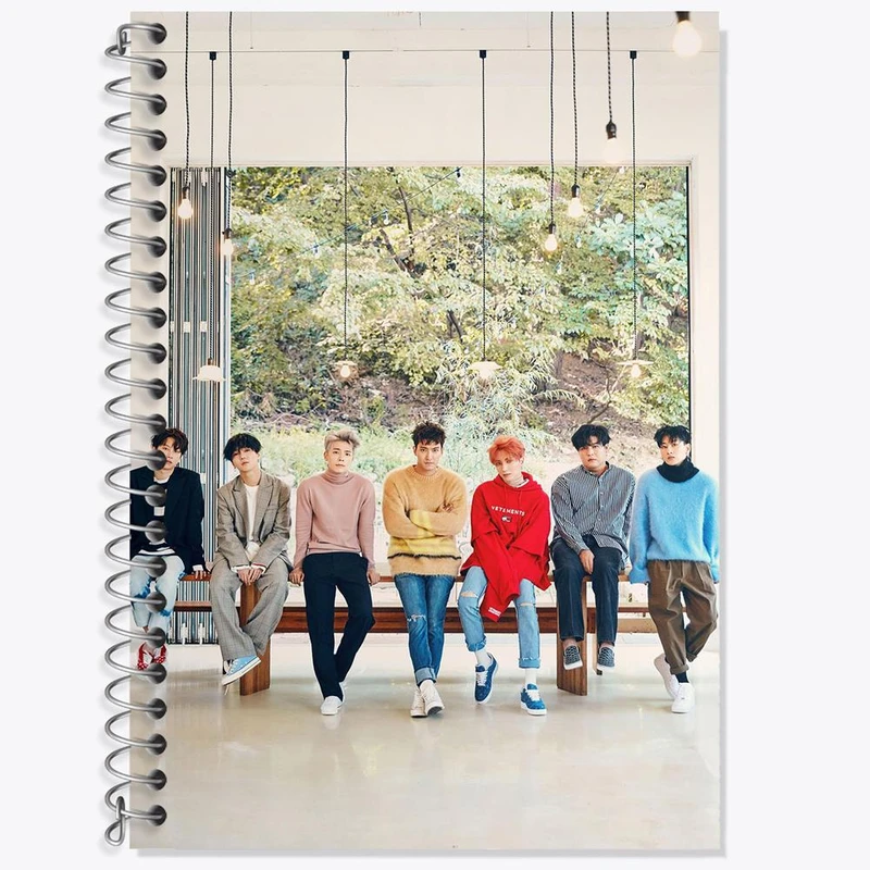 دفتر زبان 50 برگ خندالو مدل سه خط طرح گروه سوپر جونیور Super Junior کد 12190