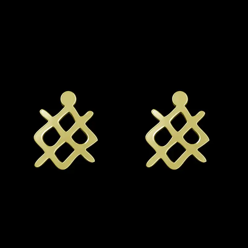 گوشواره طلا 18 عیار زنانه مدوپد مدل هندسی کد GA1-16129