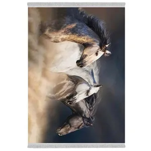 فرش پارچه‌ای دفه مدل فرشینه شانل مخمل طرح فانتزی کد 7280