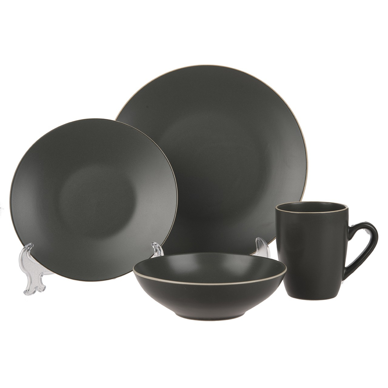 سرویس غذاخوری 16 پارچه ایتال دکور مدل Dakota Charcoal