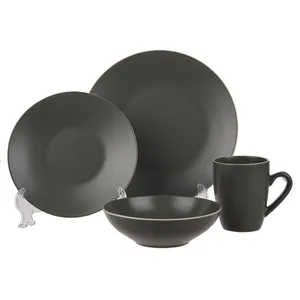 سرویس غذاخوری 16 پارچه ایتال دکور مدل Dakota Charcoal