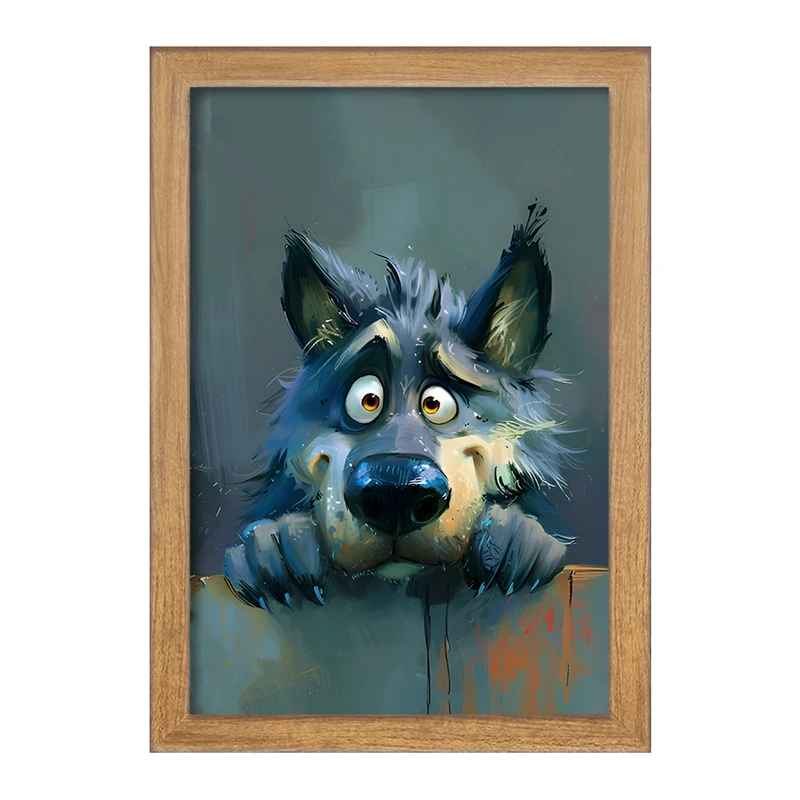 تابلو خندالو مدل گرگ بامزه کد F6563