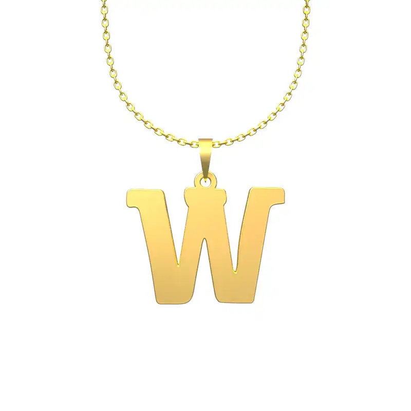 گردنبند طلا 18 عیار زنانه مدوپد مدل حرف W کد H2-1-1062