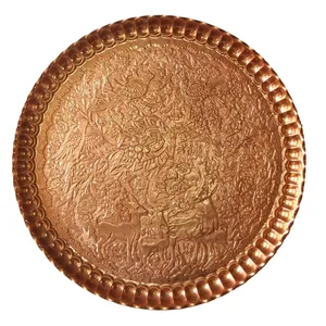 سینی مسی طرح آهو قطر 56 سانتی متر