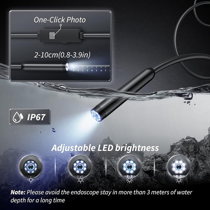 دوربین شلنگی مدل فوکوس خودکار ضدآب کد FULL HD 10M NEW 2025