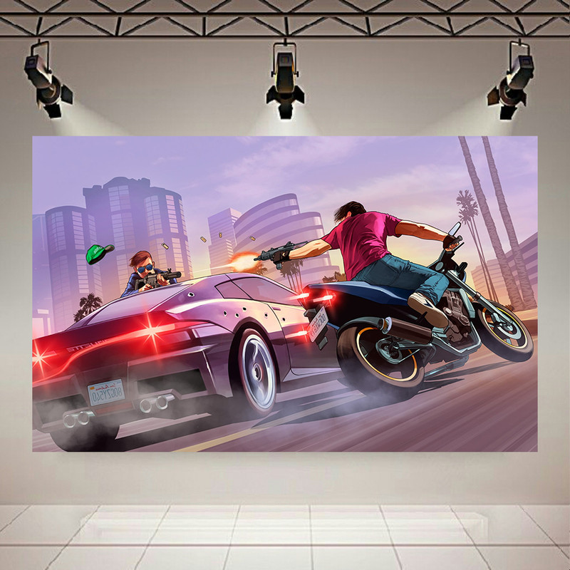 پوستر پارچه ای طرح گیم مدل GTA کد AR30815