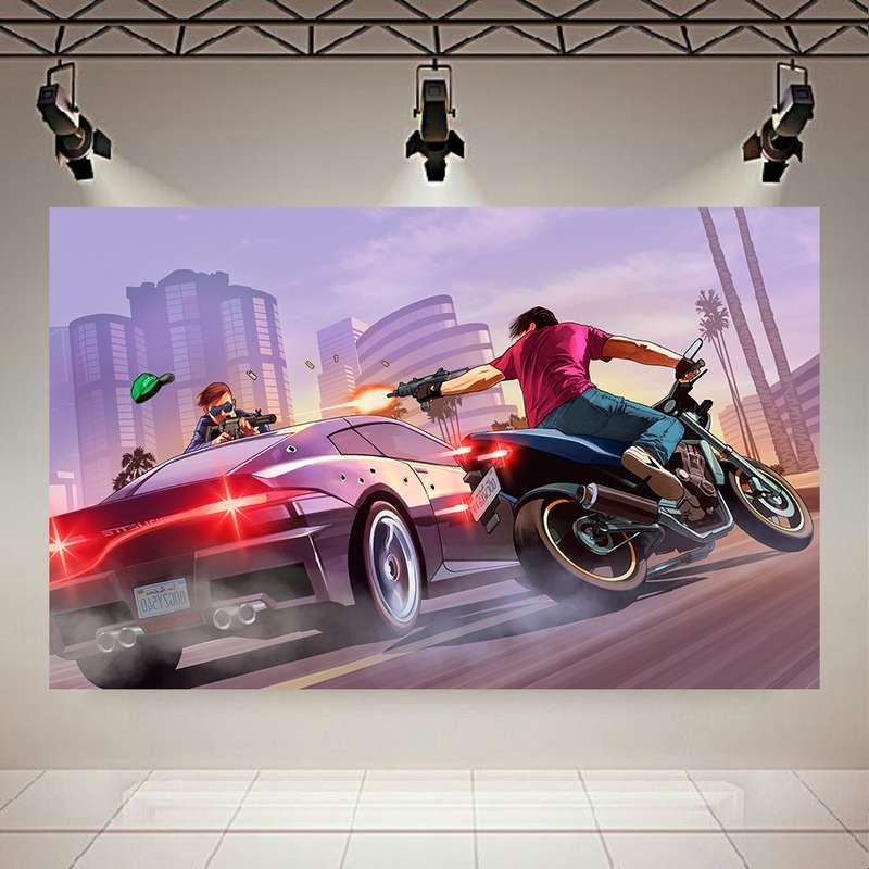 پوستر پارچه ای طرح گیم مدل GTA کد AR30815