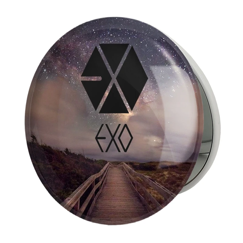 آینه جیبی خندالو طرح گروه موسیقی اکسو EXO مدل تاشو کد 2533 