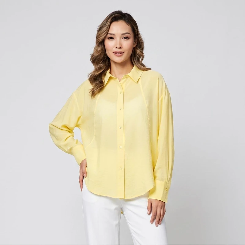 شومیز آستین بلند یقه برگردان زنانه مدل Moda کد M5870