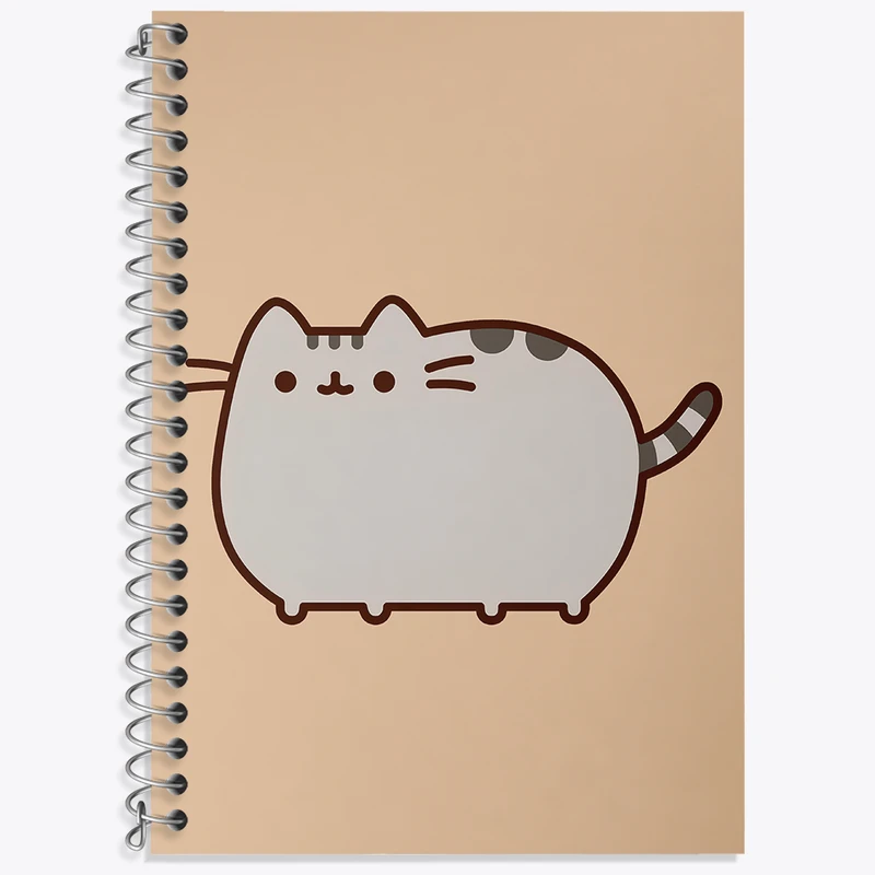 دفتر زبان 50 برگ خندالو مدل دو خط طرح پوشین گربه بامزه کد N2004