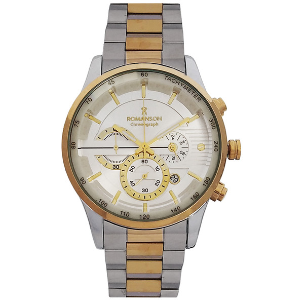 ساعت مچی عقربهای مردانه رومانسون مدل بندفلزی سه موتور کرنوگراف ضدآب کد 540