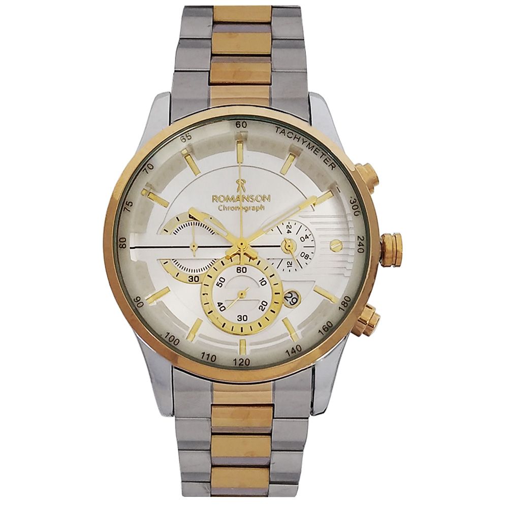 ساعت مچی عقربهای مردانه رومانسون مدل بندفلزی سه موتور کرنوگراف ضدآب کد 540 - - 1