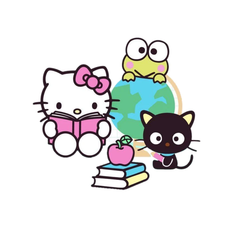 استیکر پارچه و لباس پاد آفرین مدل کارتونی کیتی Kiti بامزه جذاب کد 1391