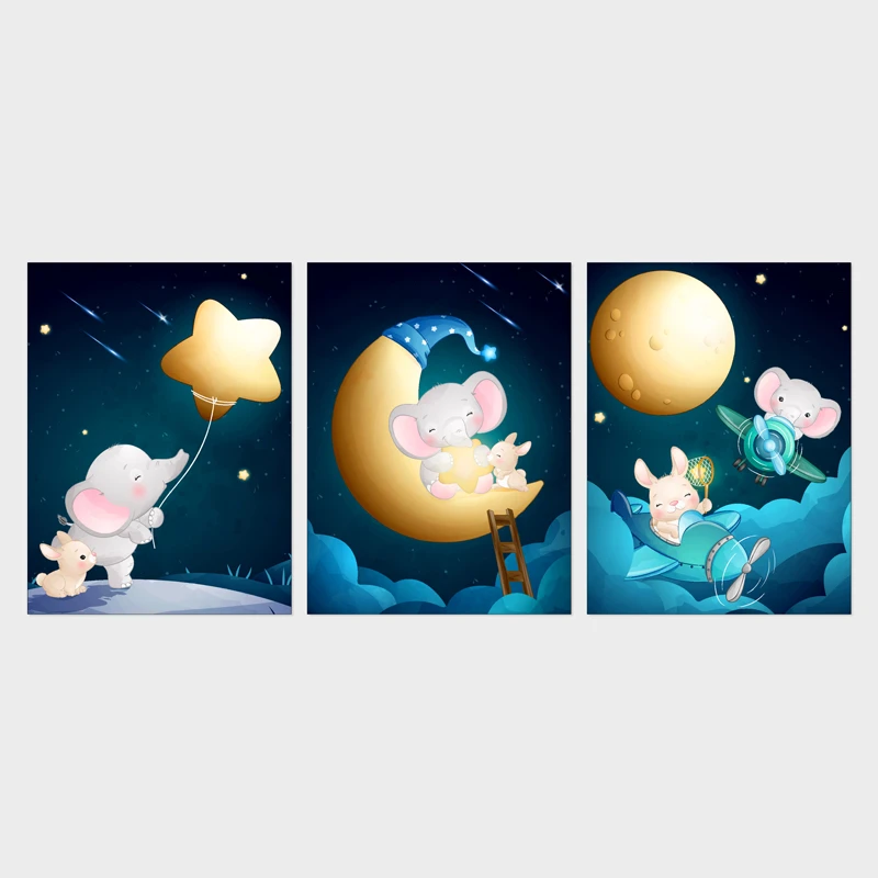 تابلو شاسی کودک آرت سون مدل ماه و ستاره S2SHK012 مجموعه 3 عددی 