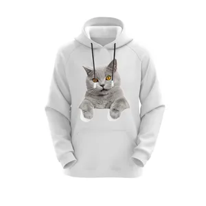 هودی زنانه مدل گربه کد J56 رنگ سفید