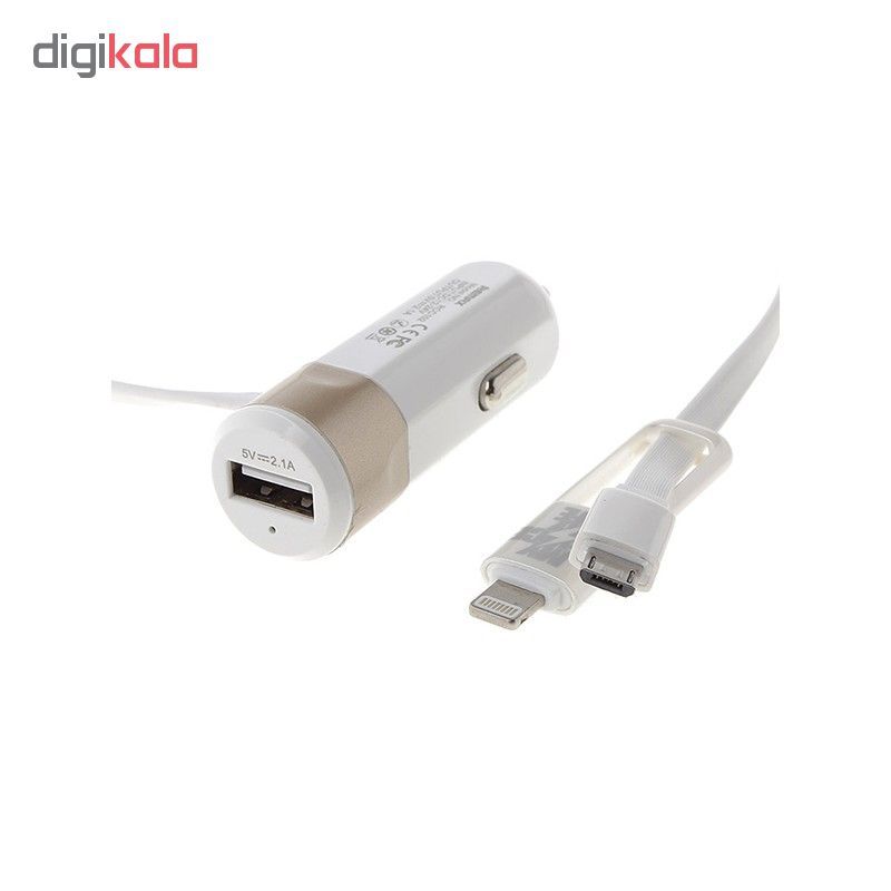 شارژر فندکی دیاموند مدل AD-CC102 به همراه کابل دو منظوره لایتنینگ و micro USB main 1 1