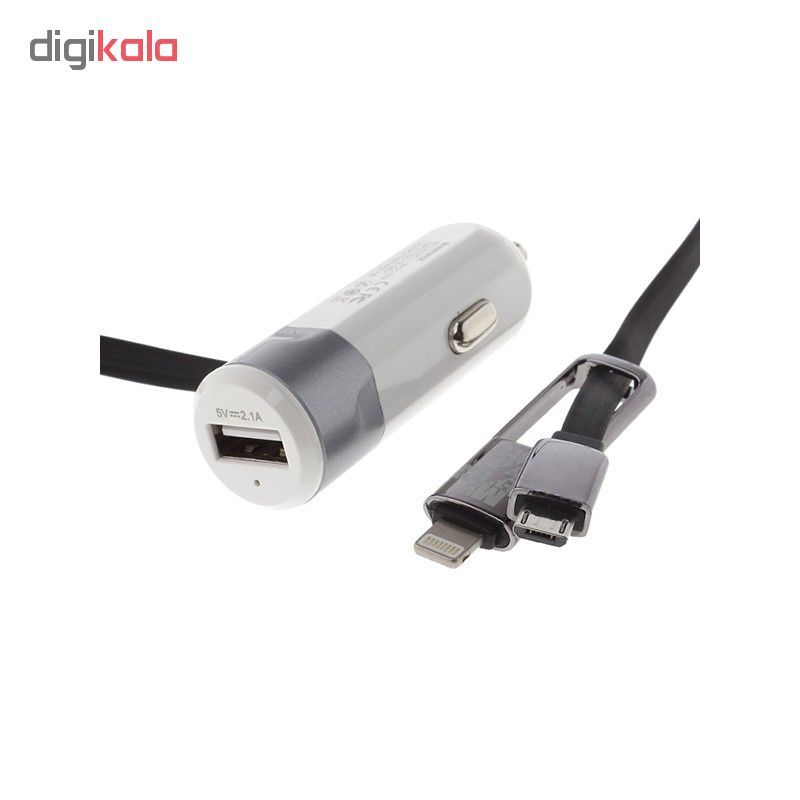 شارژر فندکی دیاموند مدل AD-CC102 به همراه کابل دو منظوره لایتنینگ و micro USB main 1 4