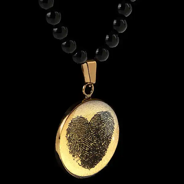 گردنبند زنانه سام نورزاده مدل اثر انگشت سنگ اونیکس