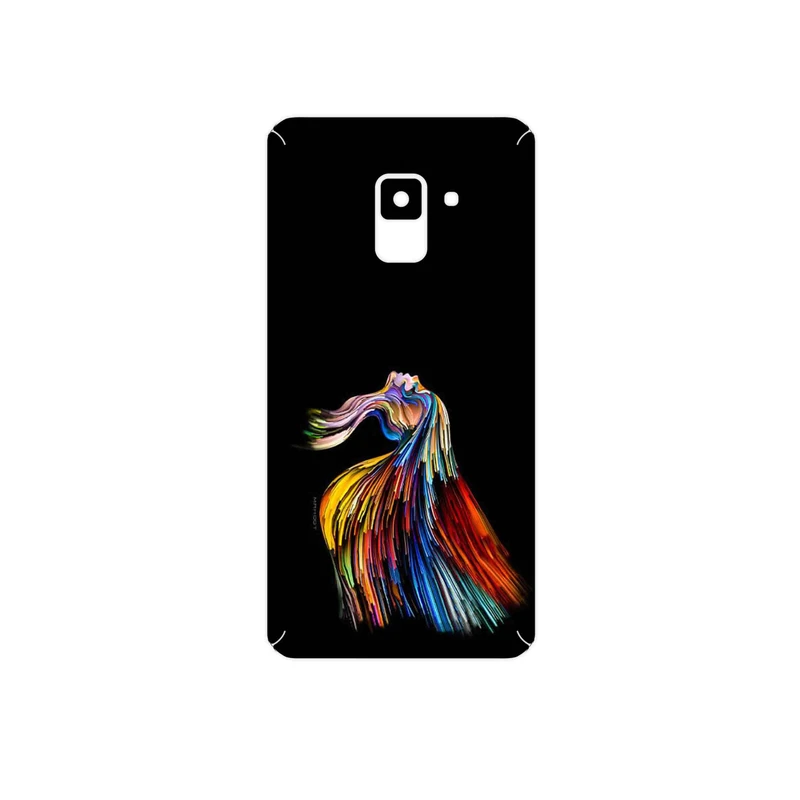 برچسب پوششی ماهوت مدل Rainbow Hair Digital Art مناسب برای گوشی موبایل سامسونگ Galaxy A8 2018