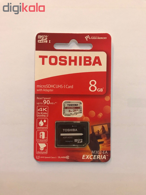 کارت حافظه microSDHC توشیبا کلاس 10 استاندارد UHS-l U3 سرعت 90MBps ظرفیت 8 گیگابایت