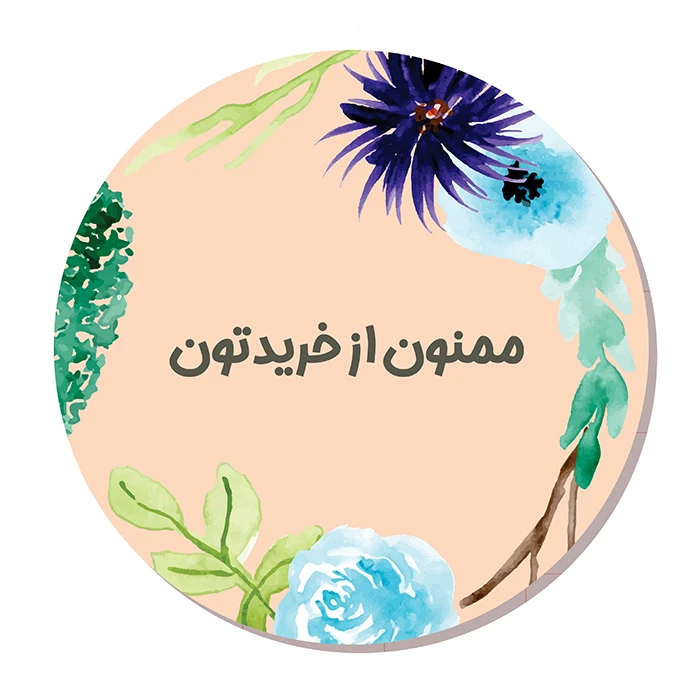 استیکر مدل تشکر از خرید طرح گل مجموعه 25 عددی