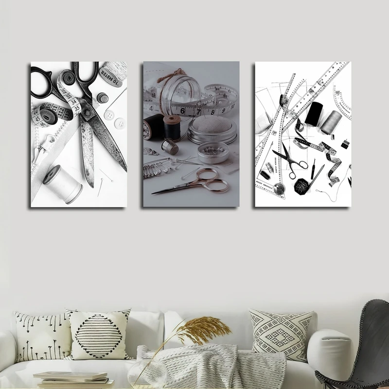 تابلو شاسی بکلیت طرح کارگاه خیاطی مدل SH-2778 مجموعه 3 عددی