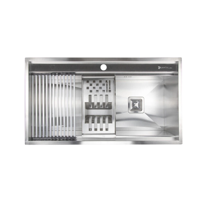 سینک ظرفشویی استیل توکار یک لگنه کمتال مدل A-74