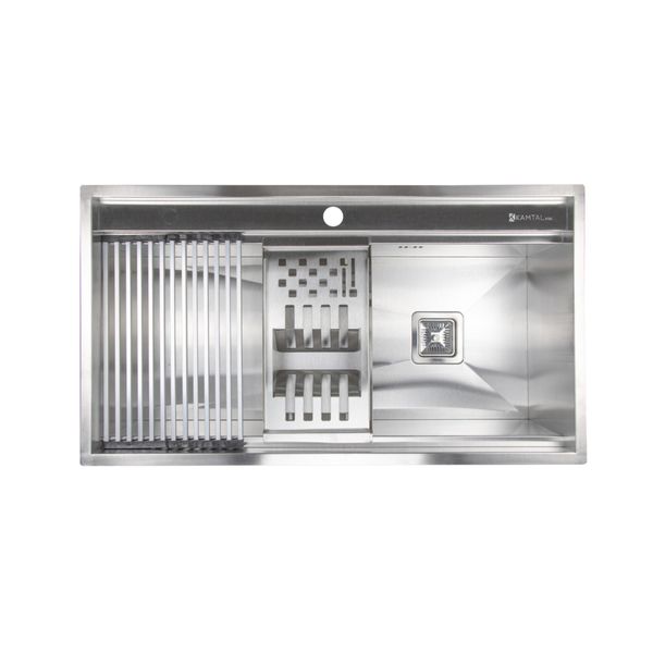 سینک ظرفشویی استیل توکار یک لگنه کمتال مدل A-90