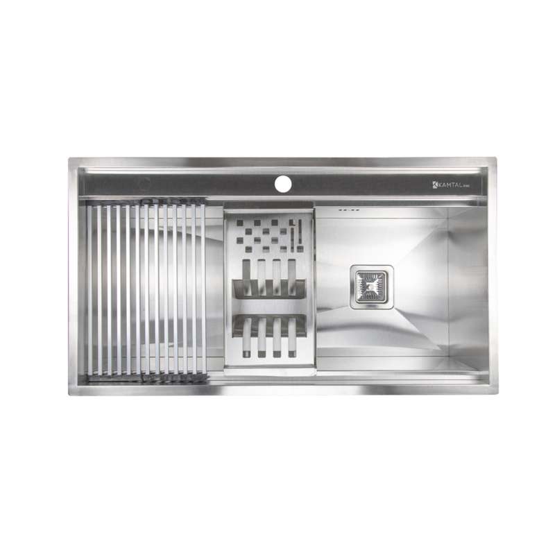 سینک ظرفشویی استیل توکار یک لگنه کمتال مدل A-90